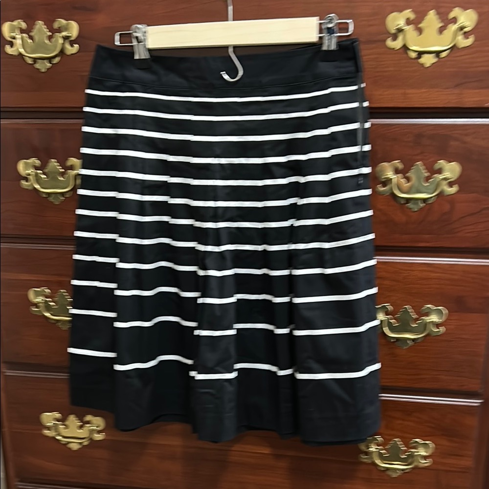Black and White Striped Skirt